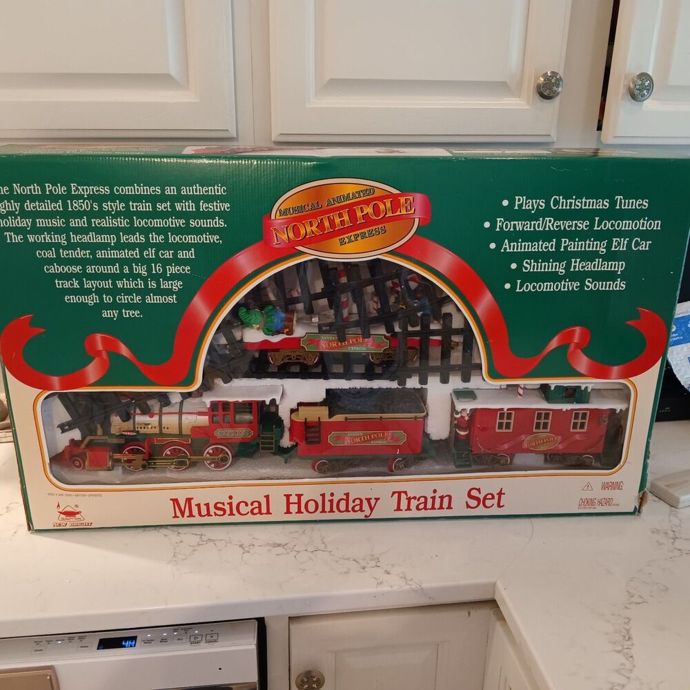 Holiday Train Musical Animated North Pole Express 181 New Bright 1996 - Works!